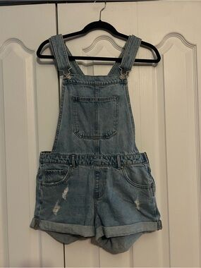 Denim&Co Light Blue Denim Short Overalls